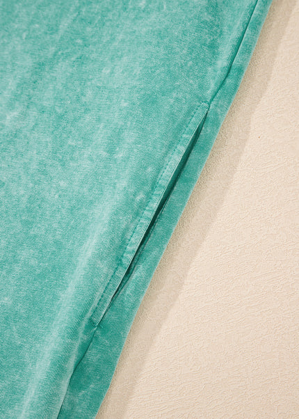Sea Green Tank Mini Dress with Pockets