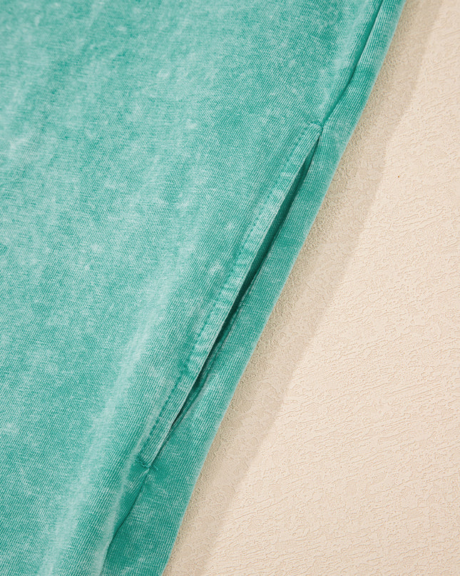 Sea Green Tank Mini Dress with Pockets
