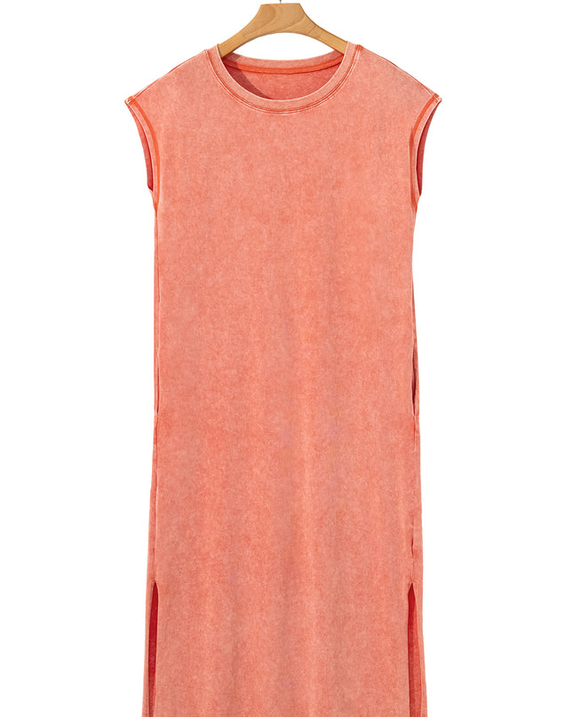 Carrot Pocketed T-shirt Long Dress