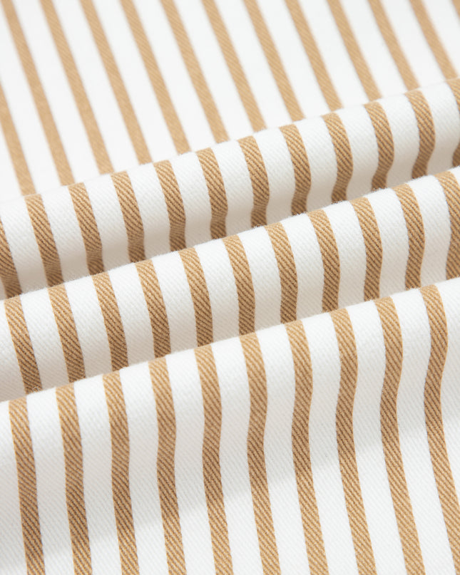 Khaki Stripe Casual Barrel Jeans