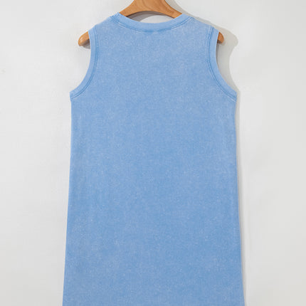 Sea Green Tank Mini Dress with Pockets