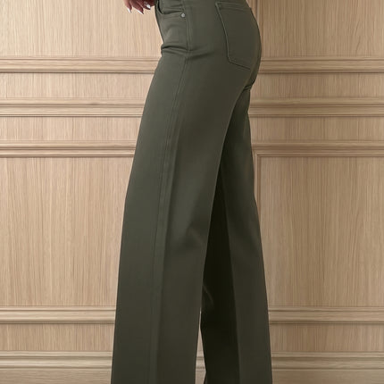 Mist 2-Button High Waist Flared Bottom Jeans