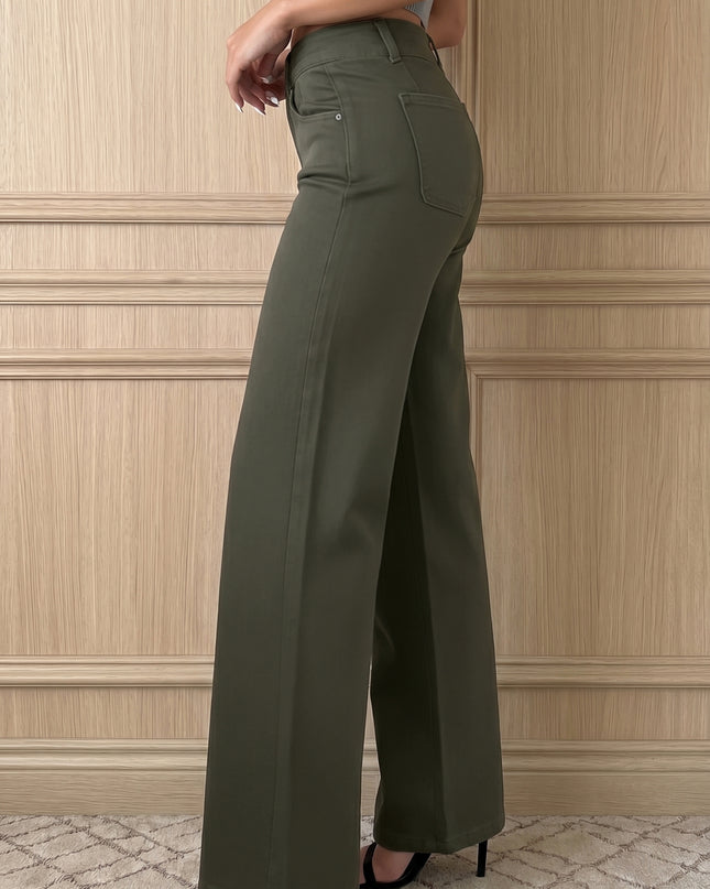 Mist 2-Button High Waist Flared Bottom Jeans