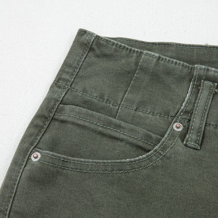 Mist 2-Button High Waist Flared Bottom Jeans