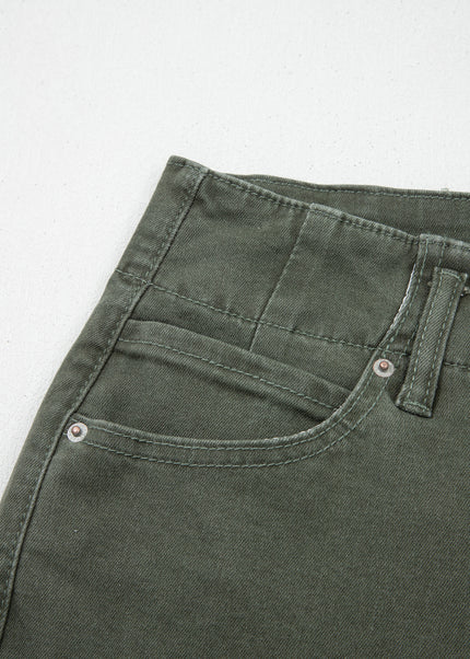 Mist 2-Button High Waist Flared Bottom Jeans