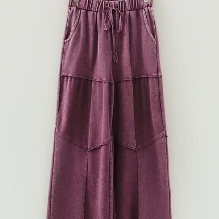 Ashleigh Blue Careys Tiered Wide Leg Patchwork Drawstring Pants