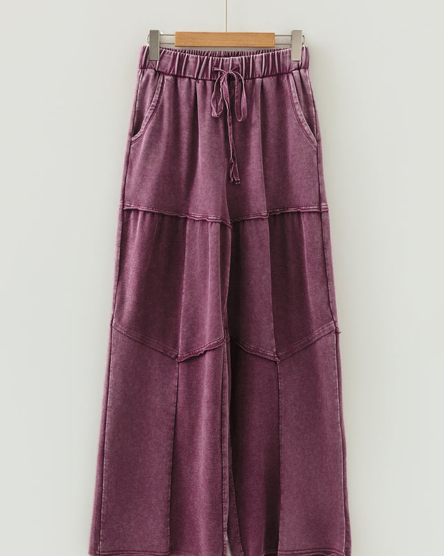 Ashleigh Blue Careys Tiered Wide Leg Patchwork Drawstring Pants