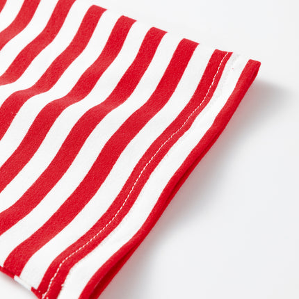 Red Stripe Drop Shoulder Long Sleeve Top Lounge Pants 2pcs Set