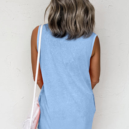 Sea Green Tank Mini Dress with Pockets