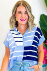 Sky Blue Stripe / S / 50%Viscose+28%Polyester+22%Polyamide