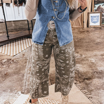 Ashleigh Blue Buttoned Front Slit Denim Vest
