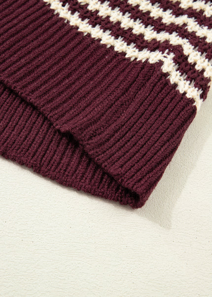 Red 3/4 Draped Sleeve Slouchy Sweater