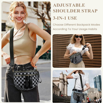 Checkerboard Compact Crossbody Bag
