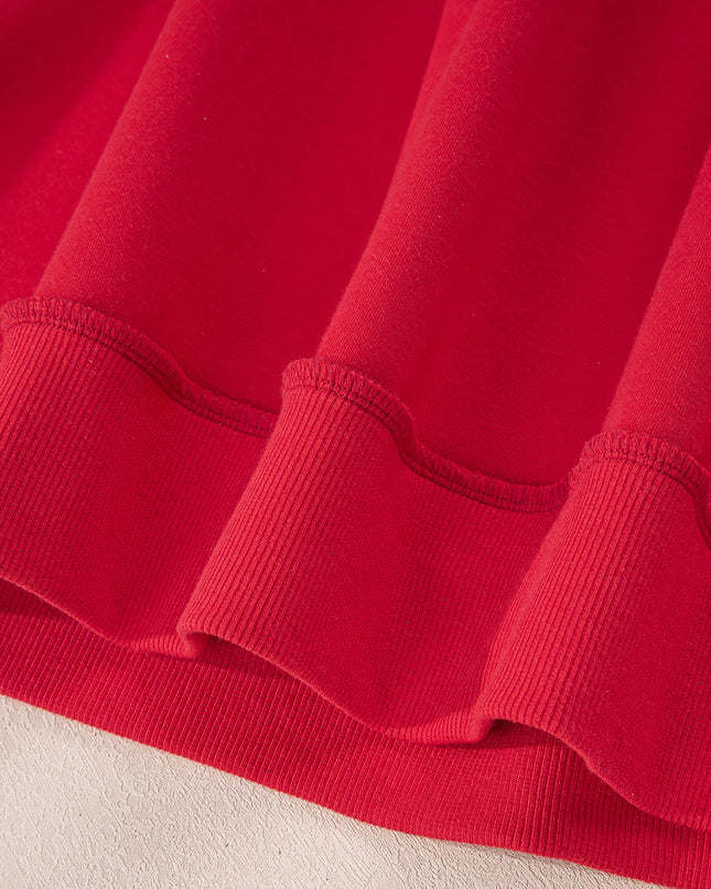 Bright Pink Oversize Drop Shoulder Reversible Mock Neck Sweatshirt
