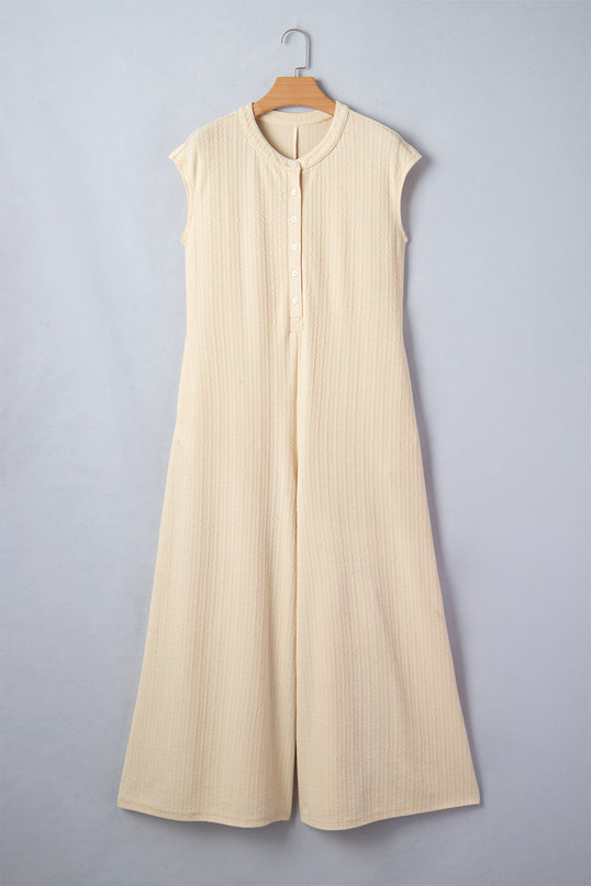 Ribbed Knit Wide Leg Jumpsuit