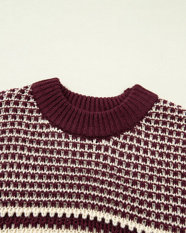 Red 3/4 Draped Sleeve Slouchy Sweater