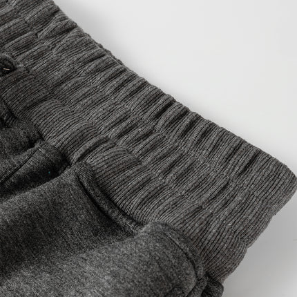 Medium Grey Collared V Neck Pullover Sweatshirt Sweatpants Set