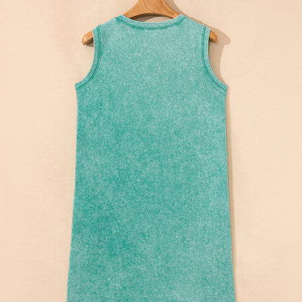 Sea Green Tank Mini Dress with Pockets