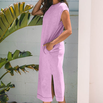 Carrot Pocketed T-shirt Long Dress