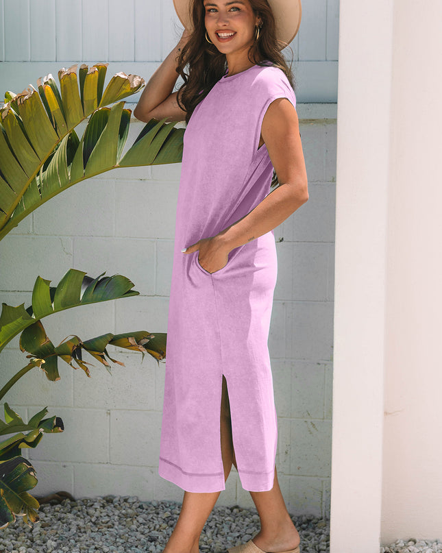 Carrot Pocketed T-shirt Long Dress