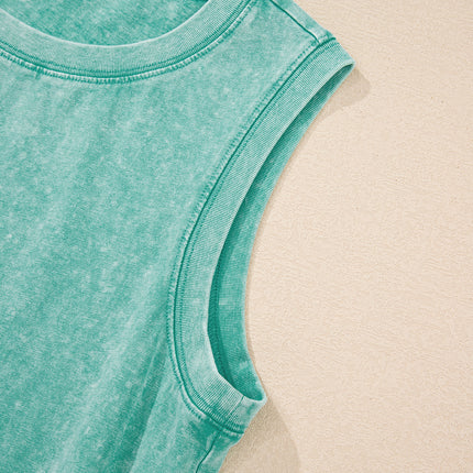 Sea Green Tank Mini Dress with Pockets