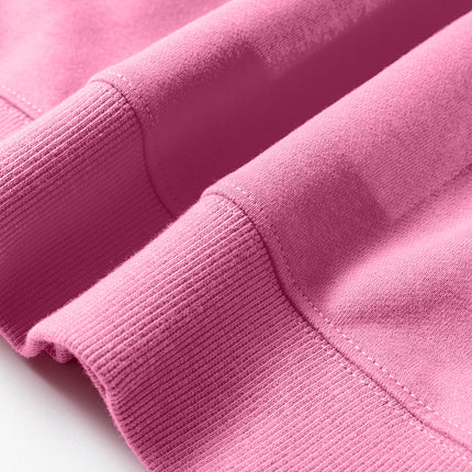 Bright Pink Oversize Blessed Embroidered Mock Neck Sweatshirt