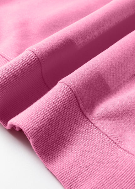 Bright Pink Oversize Blessed Embroidered Mock Neck Sweatshirt