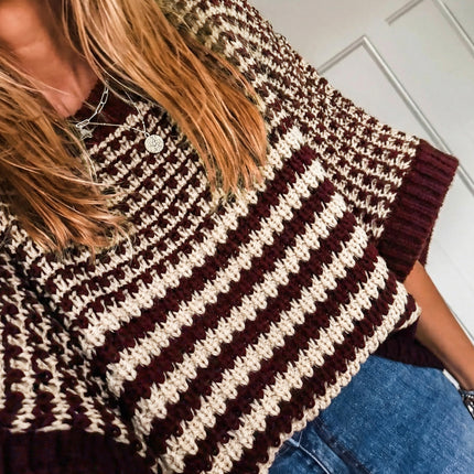 Red 3/4 Draped Sleeve Slouchy Sweater