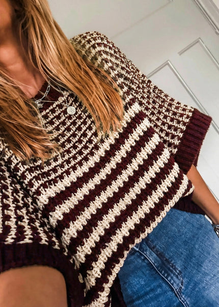 Red 3/4 Draped Sleeve Slouchy Sweater