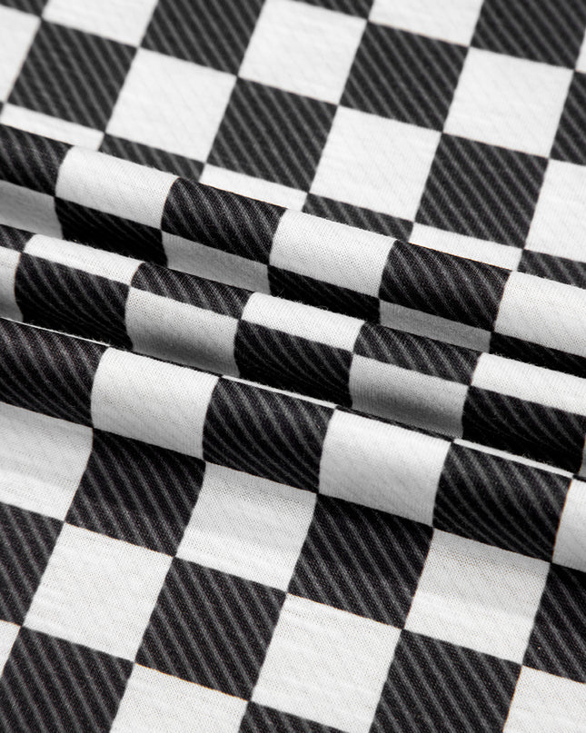 Black Checkerboard T Shirt and High Waist Skorts 2 Piece Outfit set