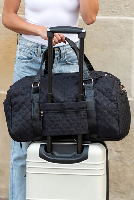Waterproof White Rhombus Travel Duffel Bag