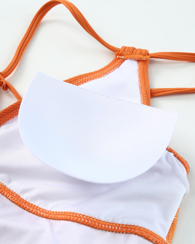 Sky Blue Adjustable Straps Ribbed Knit One Piece Swimsuit