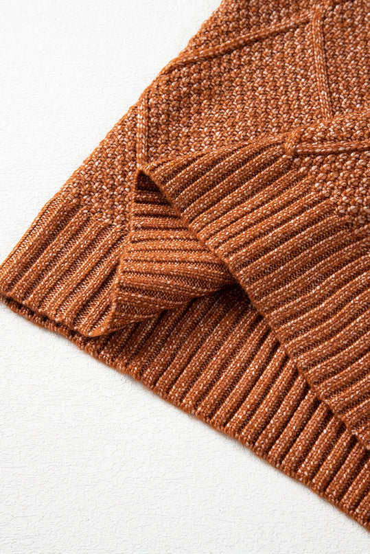 Cable Knit Drop Shoulder Sweater Dress