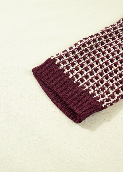 Red 3/4 Draped Sleeve Slouchy Sweater