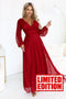 Light Burgundy Tulle Maxi Dress with Glitter