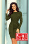 Khaki Dress with Wide Tied Belt