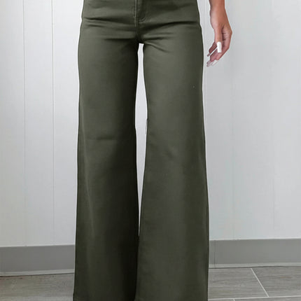 Mist 2-Button High Waist Flared Bottom Jeans