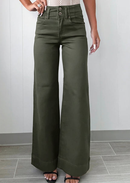Mist 2-Button High Waist Flared Bottom Jeans
