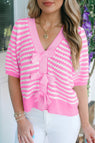 Pink Stripe / S / 60%Cotton+40%Acrylic