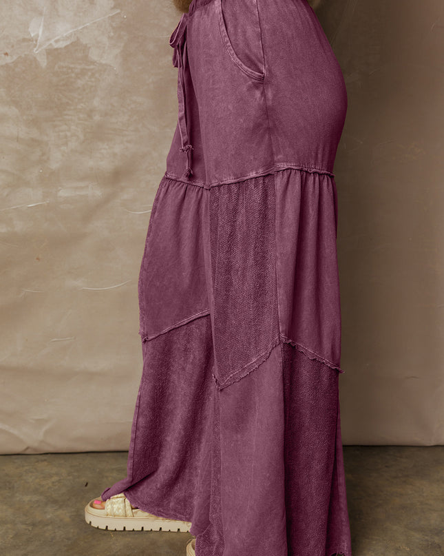 Ashleigh Blue Careys Tiered Wide Leg Patchwork Drawstring Pants
