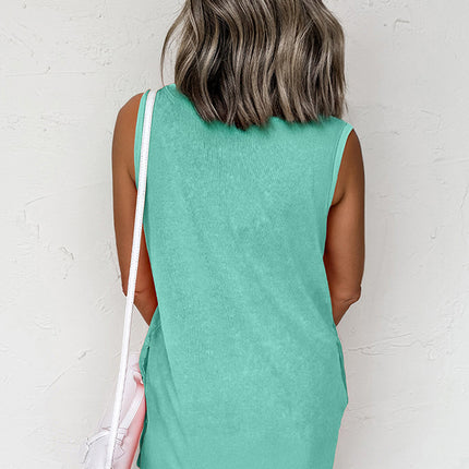 Sea Green Tank Mini Dress with Pockets
