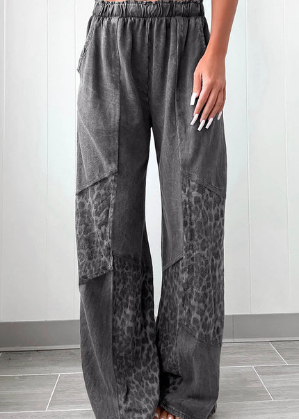 Leopard Patchwork Coffee Loose Pants