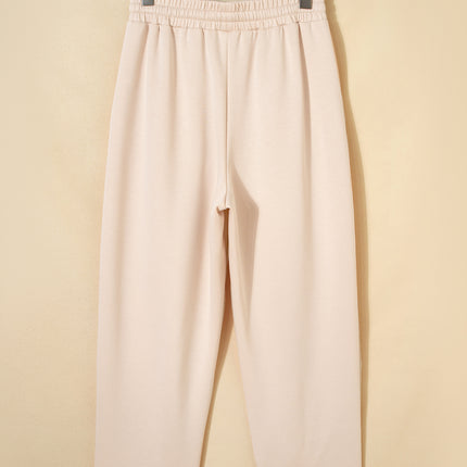 Jet Stream Embroidered Patched Pockets Drawstring Pants
