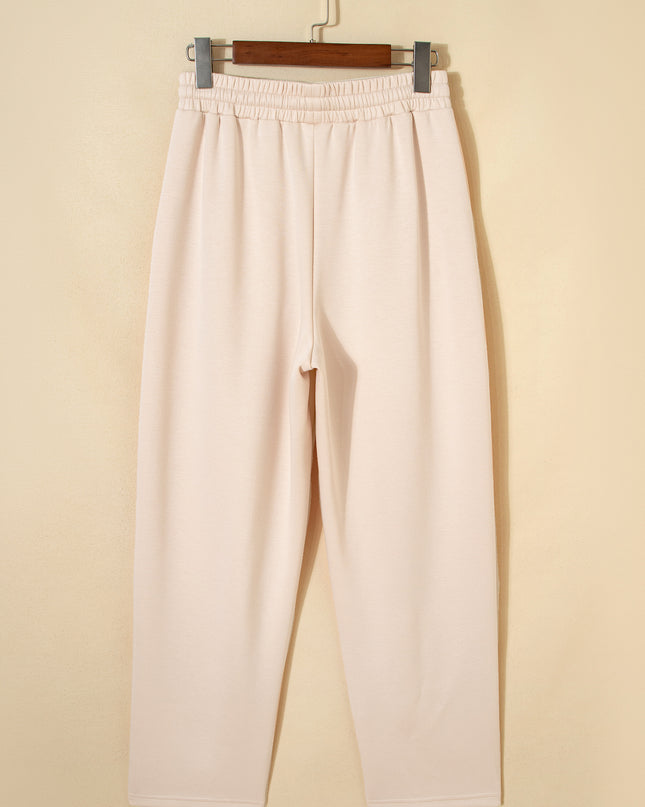 Jet Stream Embroidered Patched Pockets Drawstring Pants