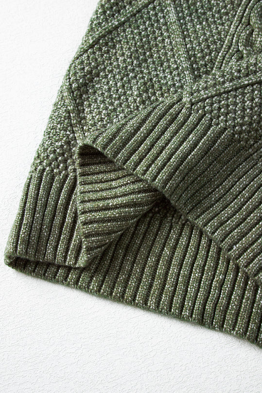 Cable Knit Drop Shoulder Sweater Dress