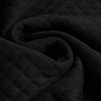 Black Retro Quilted Flap Pocket Button Shacket