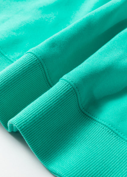 Bright Pink Oversize Blessed Embroidered Mock Neck Sweatshirt