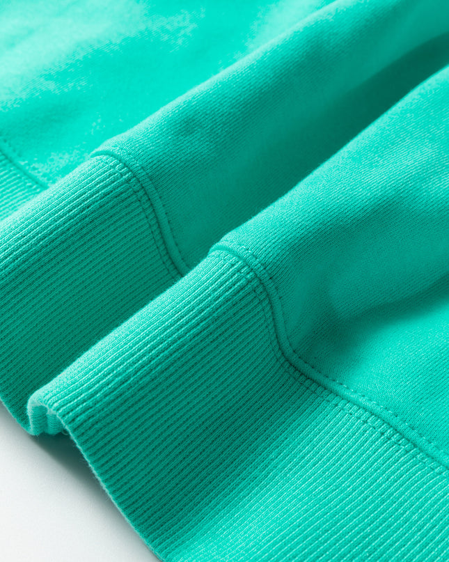 Bright Pink Oversize Blessed Embroidered Mock Neck Sweatshirt