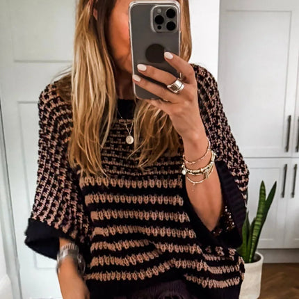 Red 3/4 Draped Sleeve Slouchy Sweater