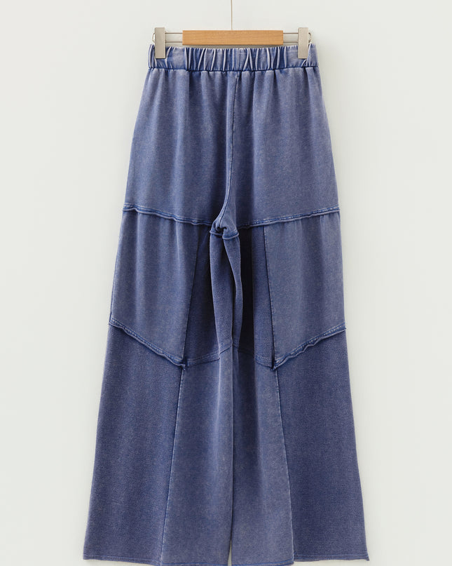 Ashleigh Blue Careys Tiered Wide Leg Patchwork Drawstring Pants